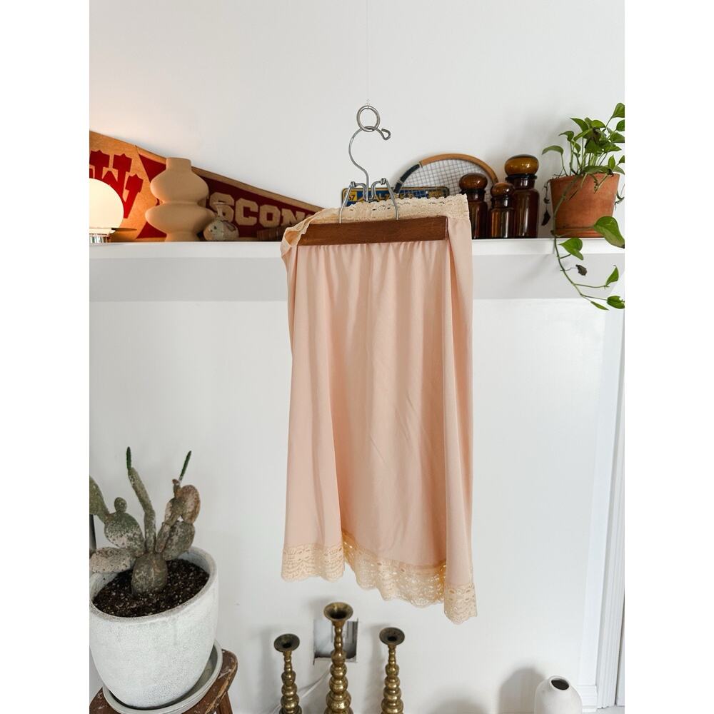 Vintage 1960s Olga Slip Skirt Lace Nylon Petite Small